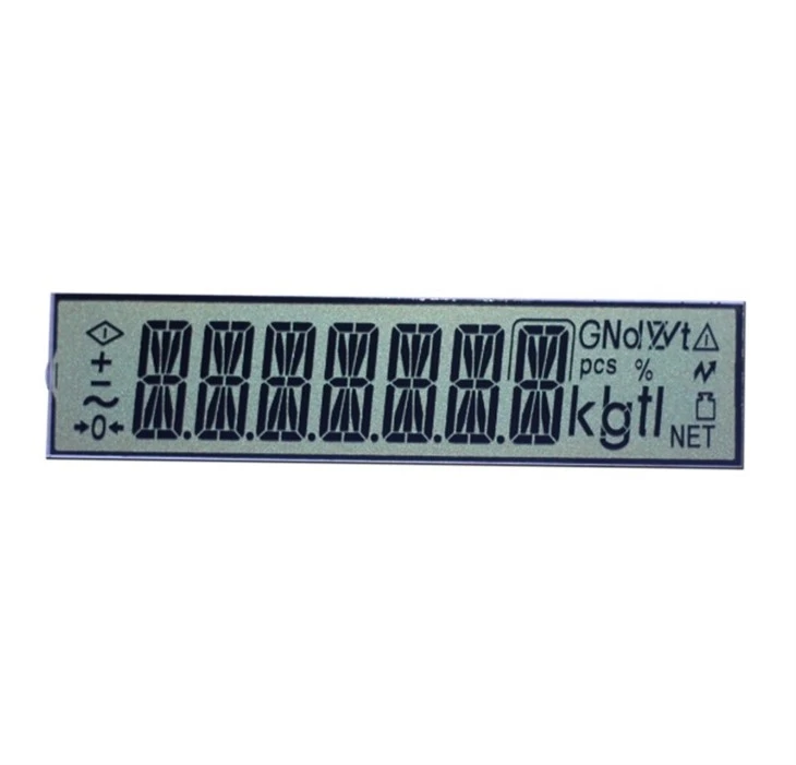 custom 7 digit htn transflective lcd display panel for weighting scale